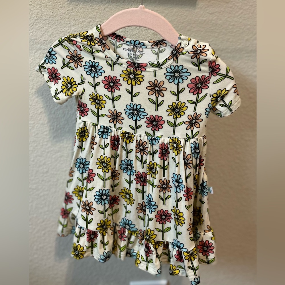 Posh Peanut Maya Lynn Short Sleeve Ruffled Bodysuit Dress EUC 🌷